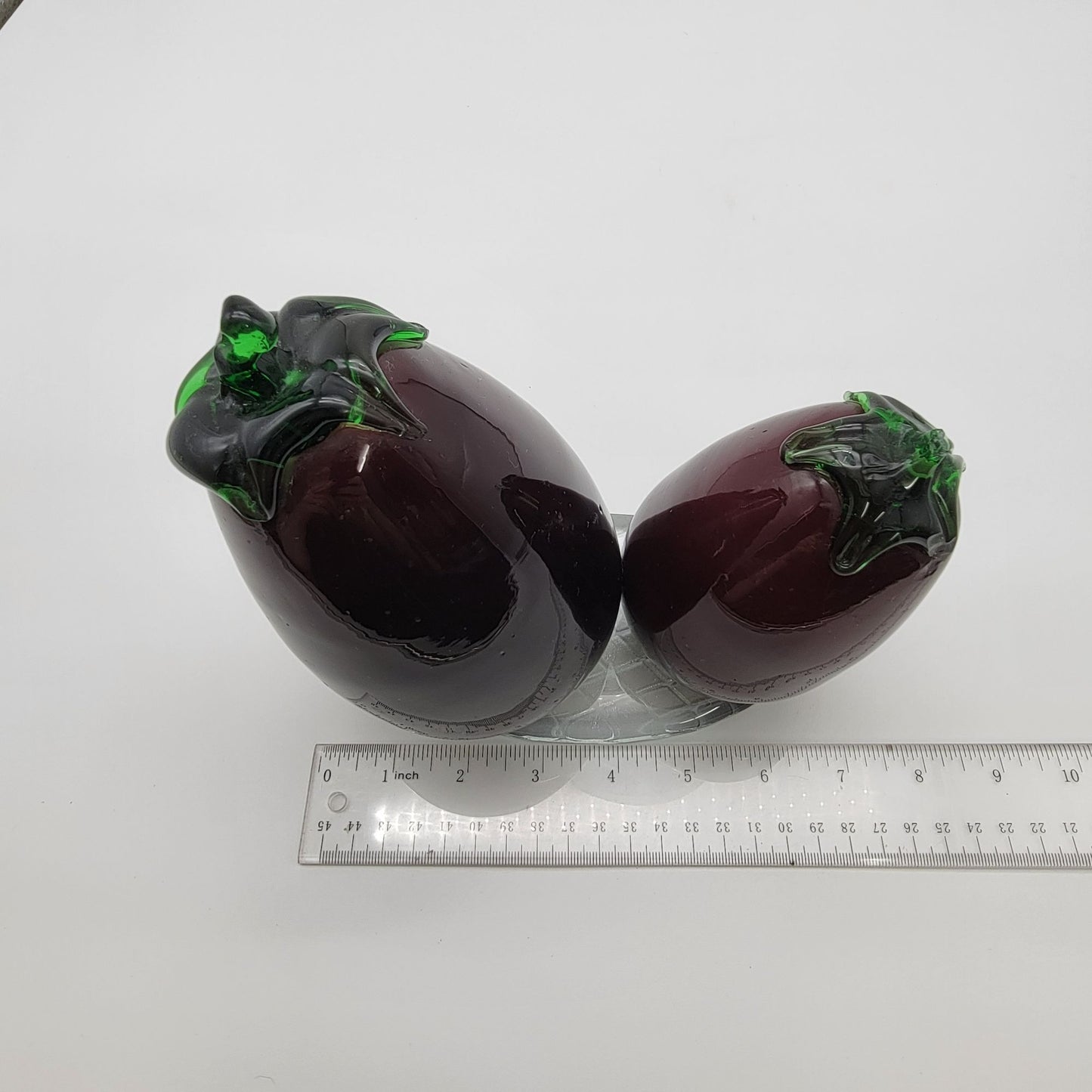 Vintage 1990's Mikasa Blown Glass Eggplant Sculpture