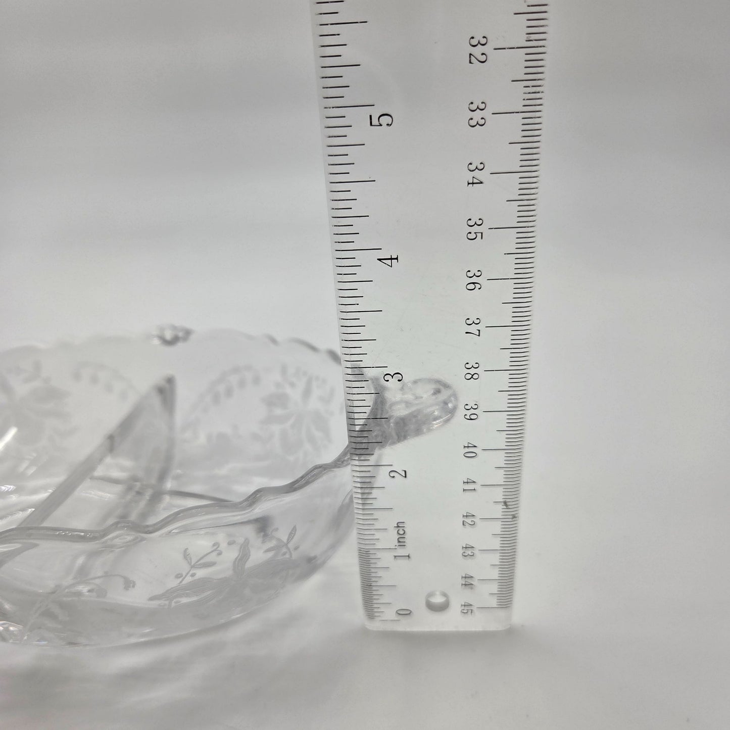 Vintage Heisey Orchid Elegant Glass Divided Dish With Handles