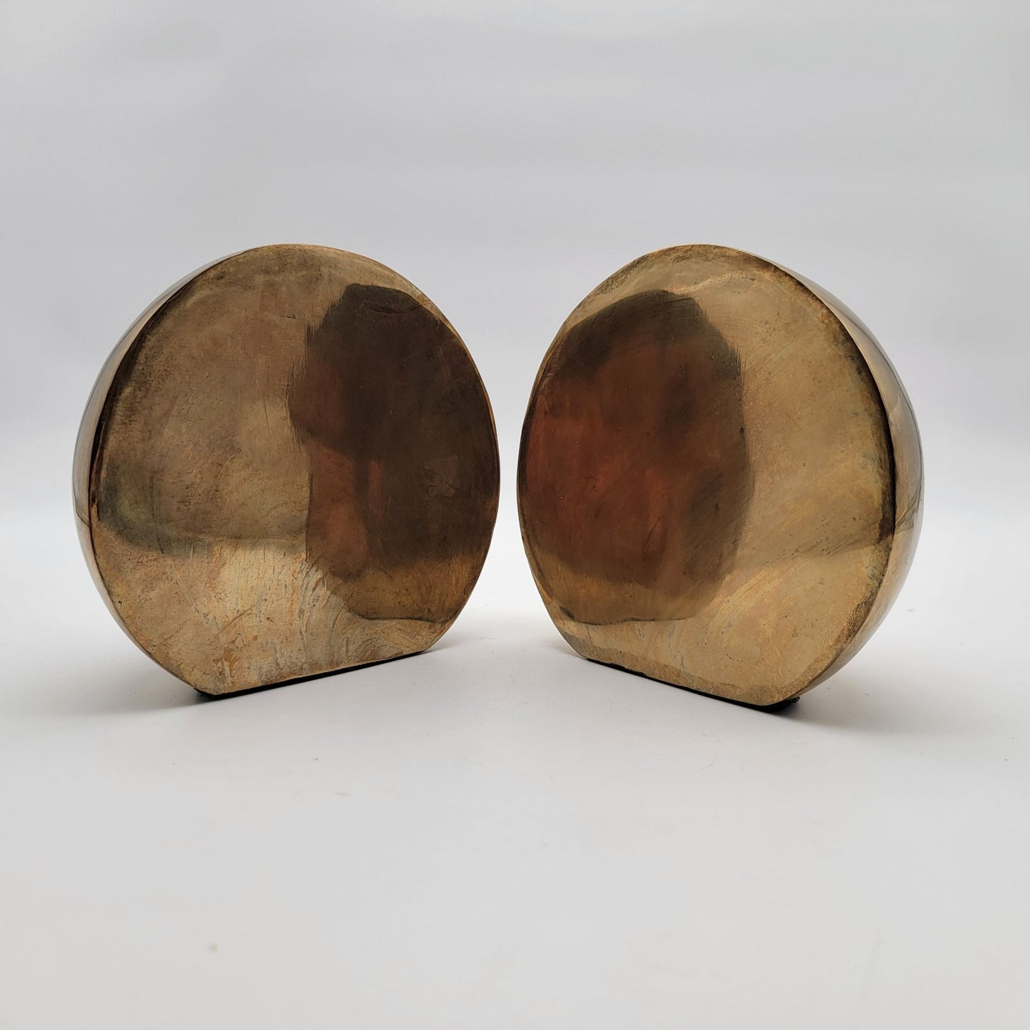 Mid-Century Modern Solid Brass Sphere Bookends