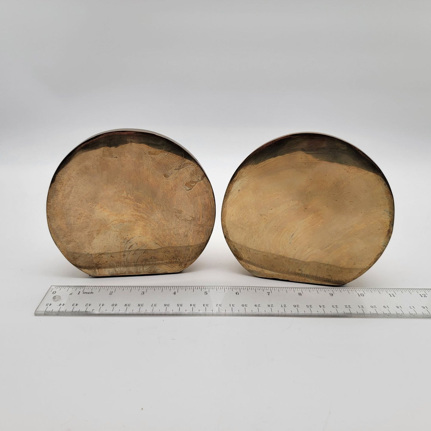 Mid-Century Modern Solid Brass Sphere Bookends