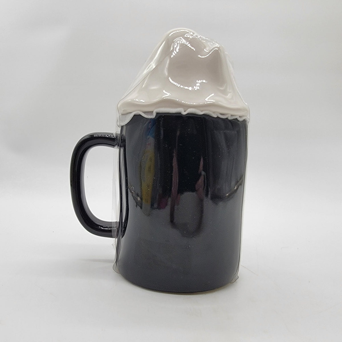 Rae Dunn Spooky Halloween Black Mug With Ghost Topper