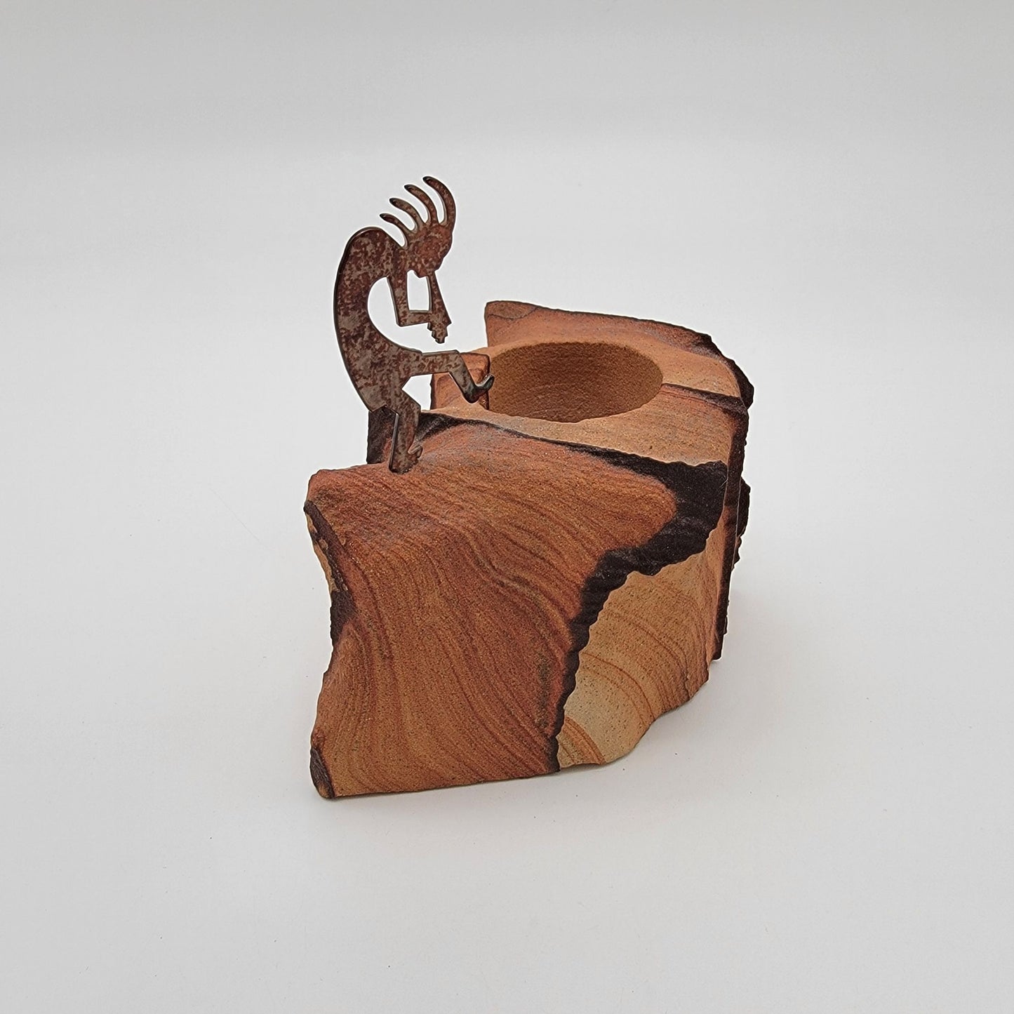 Sandstone Kokopelli Candle Holder Sculpture