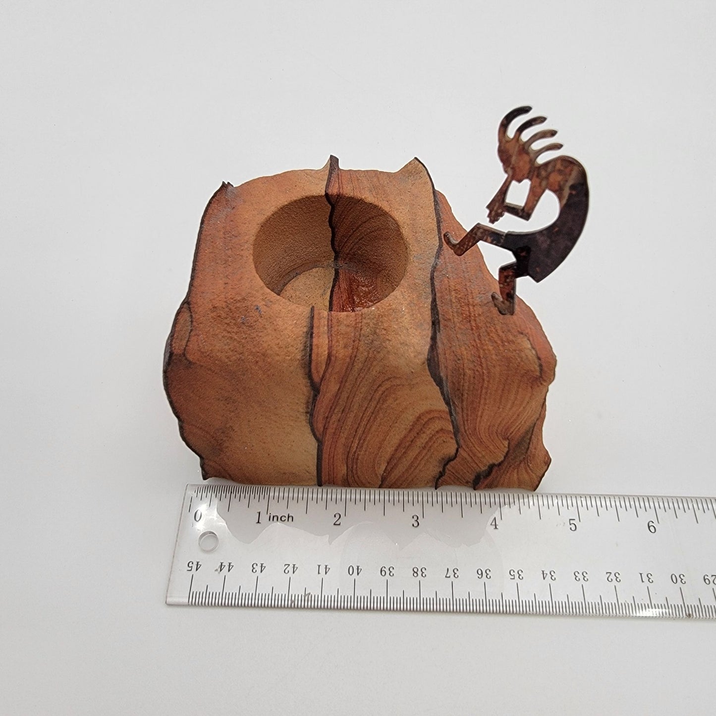 Sandstone Kokopelli Candle Holder Sculpture