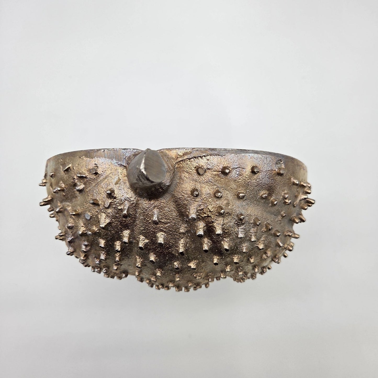 Studded Metal Jack O Lantern Sculpture On Wood Base