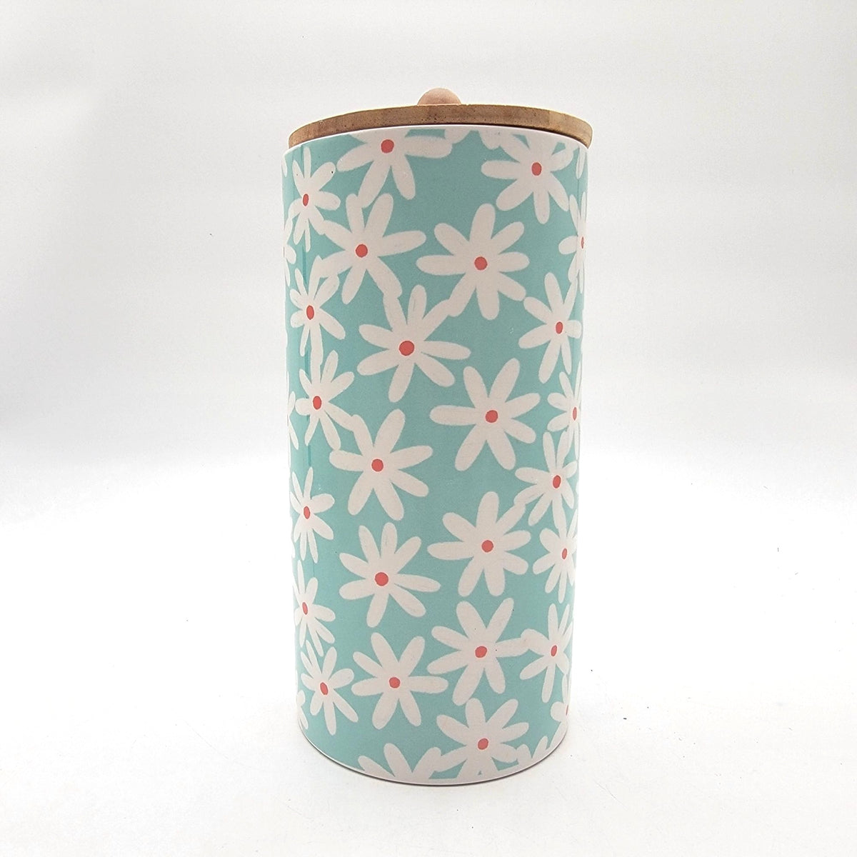 Daisy Lane Stoneware Storage Canister With Wood Lid