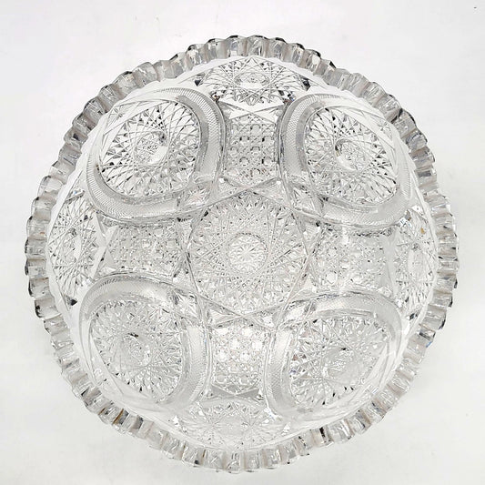 Vintage Cut and Pressed Crystal Glass Bowl