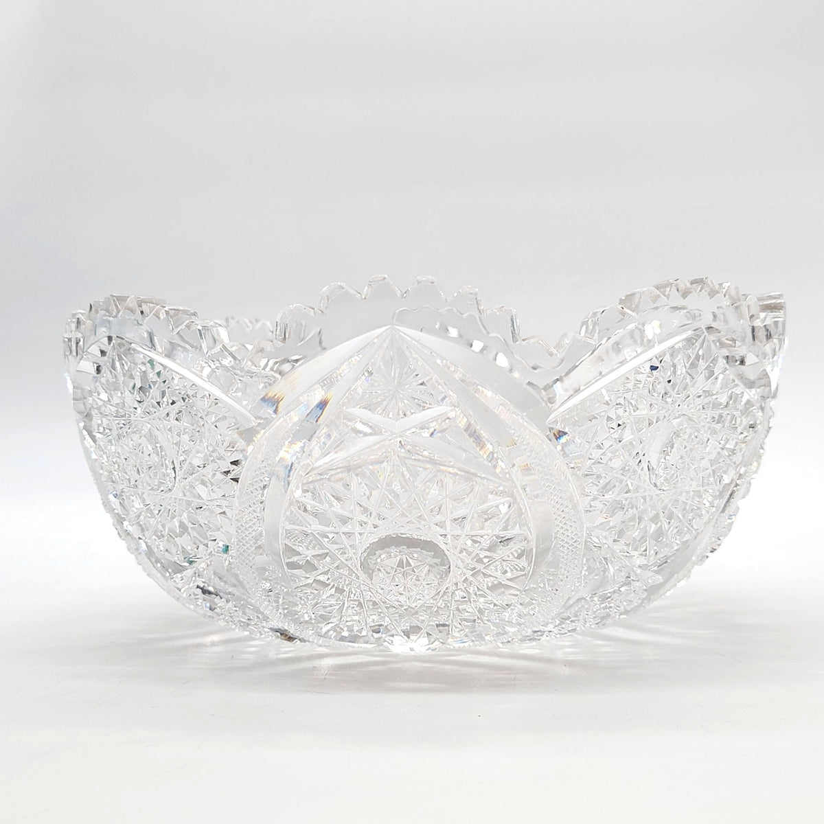 Vintage Cut and Pressed Crystal Glass Bowl