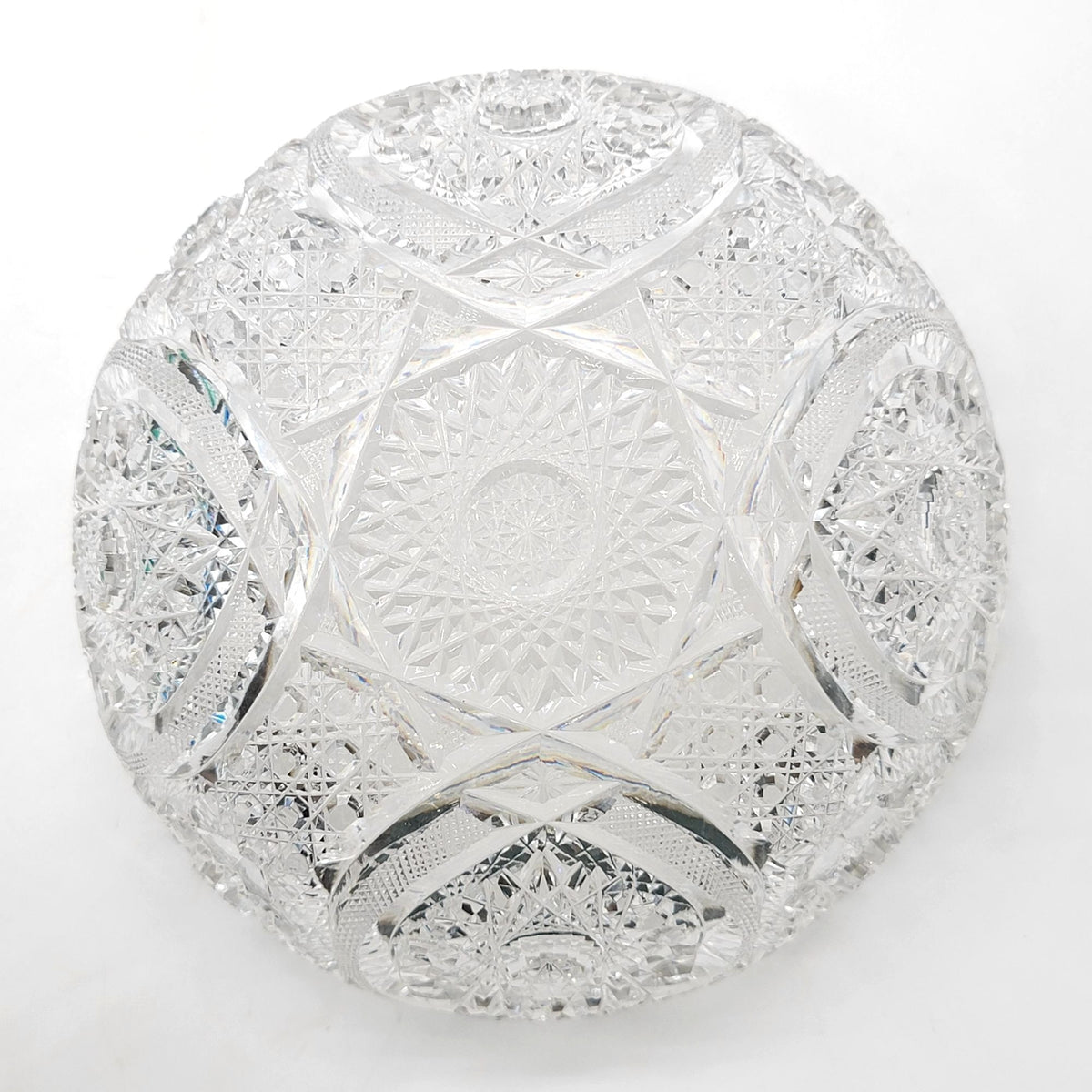 Vintage Cut and Pressed Crystal Glass Bowl