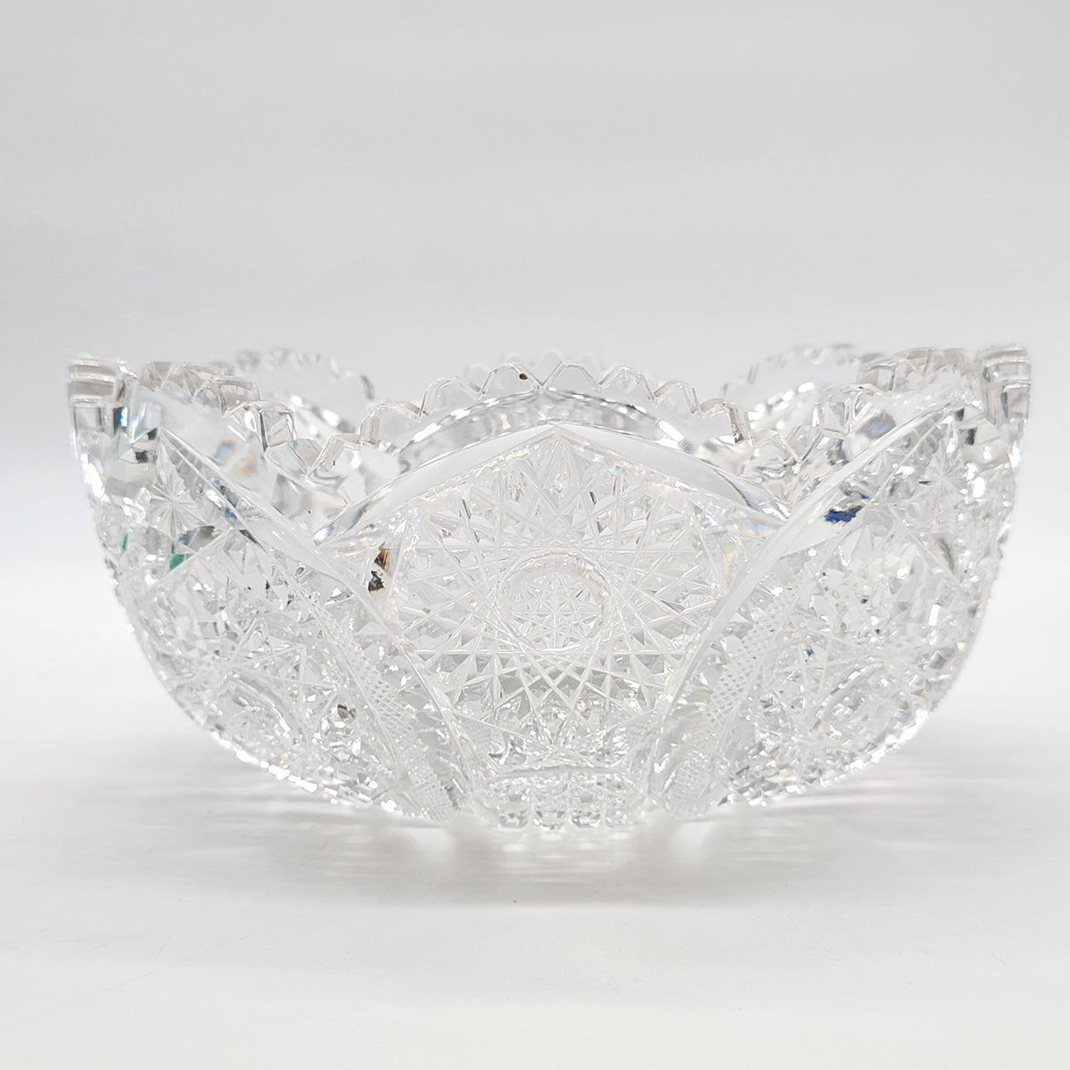 Vintage Cut and Pressed Crystal Glass Bowl
