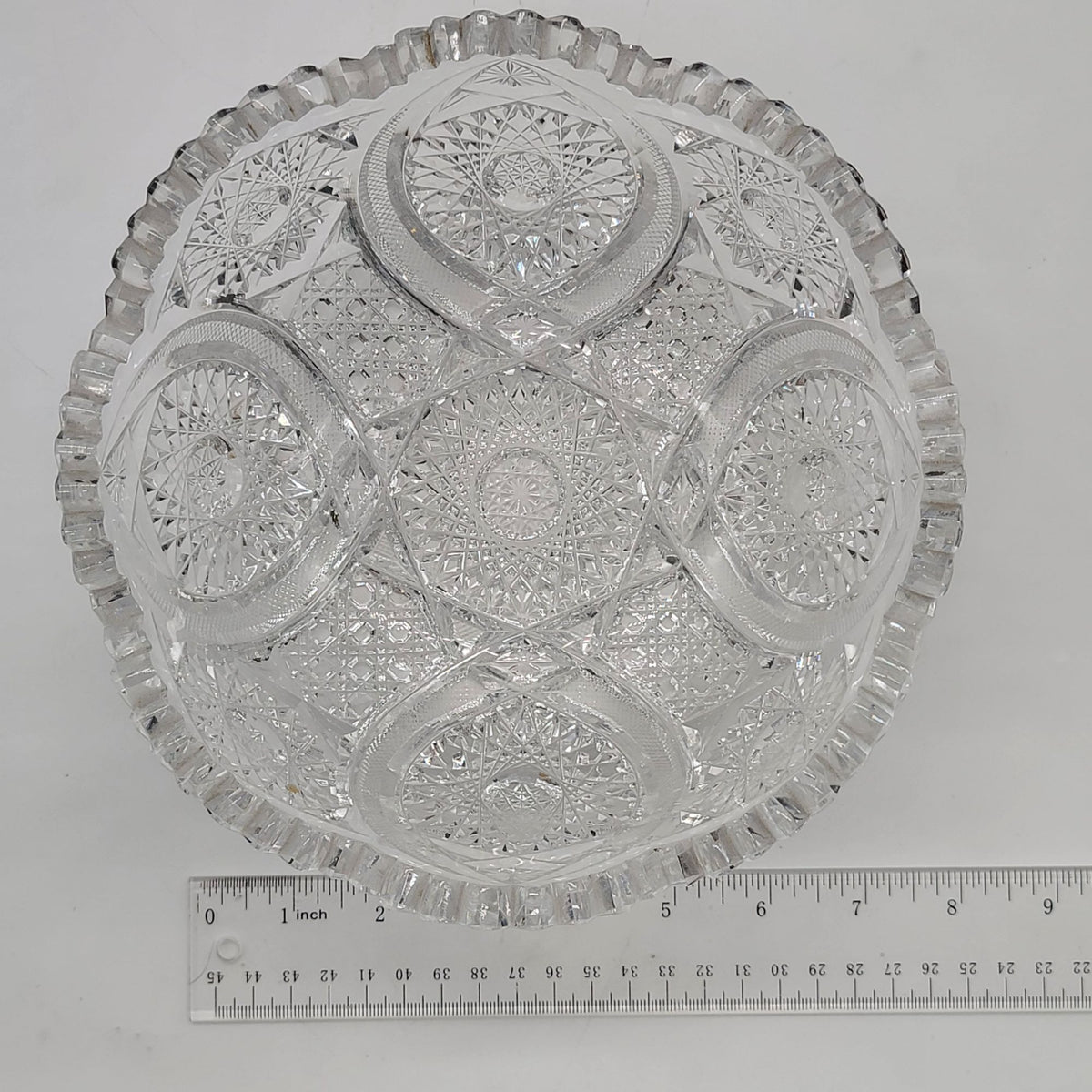 Vintage Cut and Pressed Crystal Glass Bowl