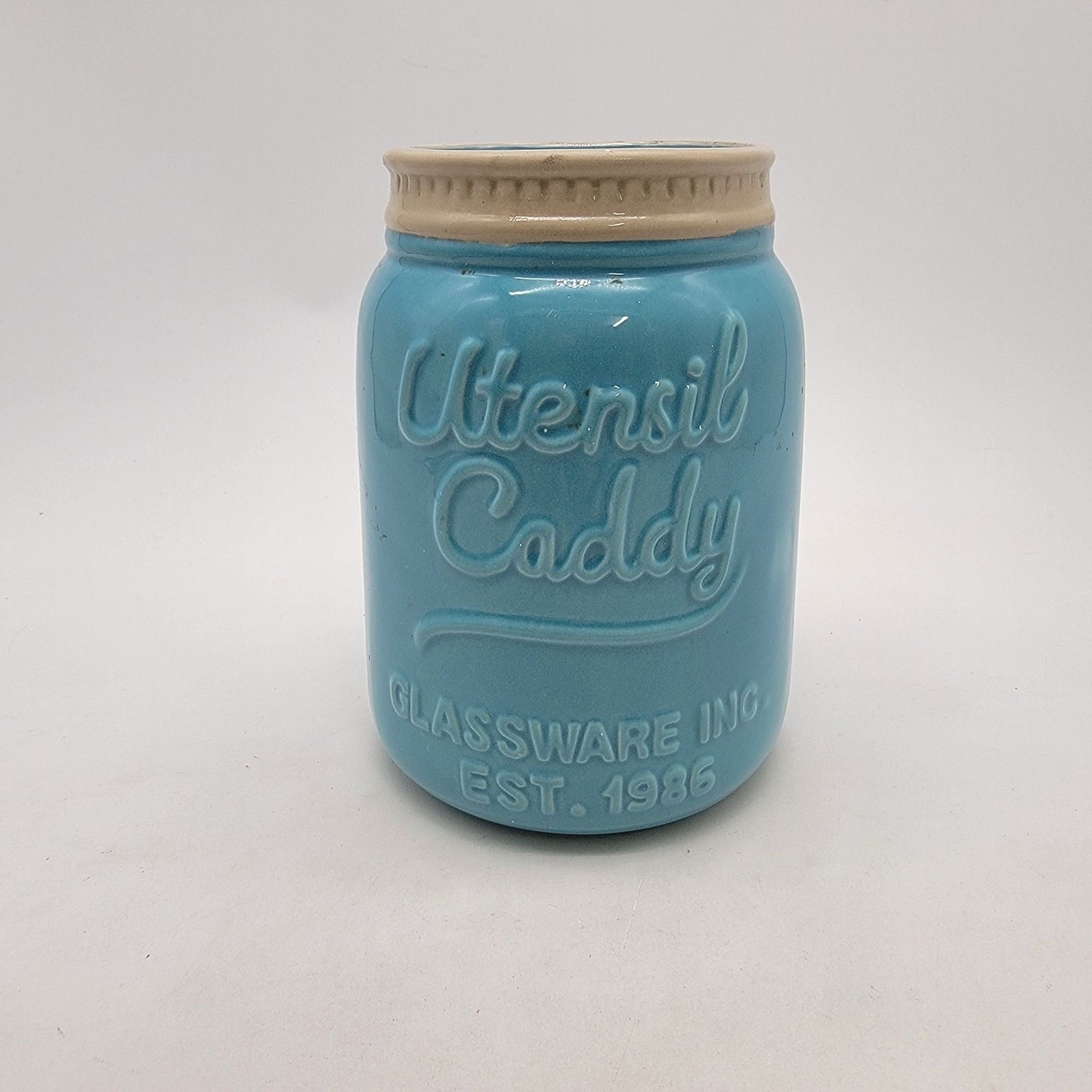 Dolomite Blue Utensil Caddy Glassware Inc.
