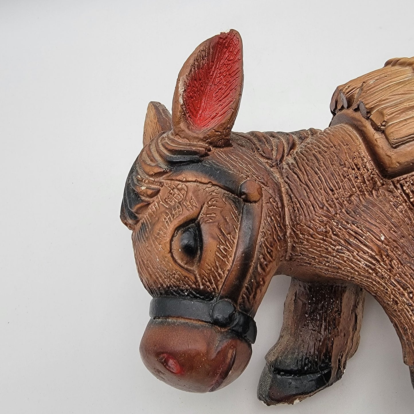 Vintage Mid Century Mexican Pottery Donkey Coin Bank