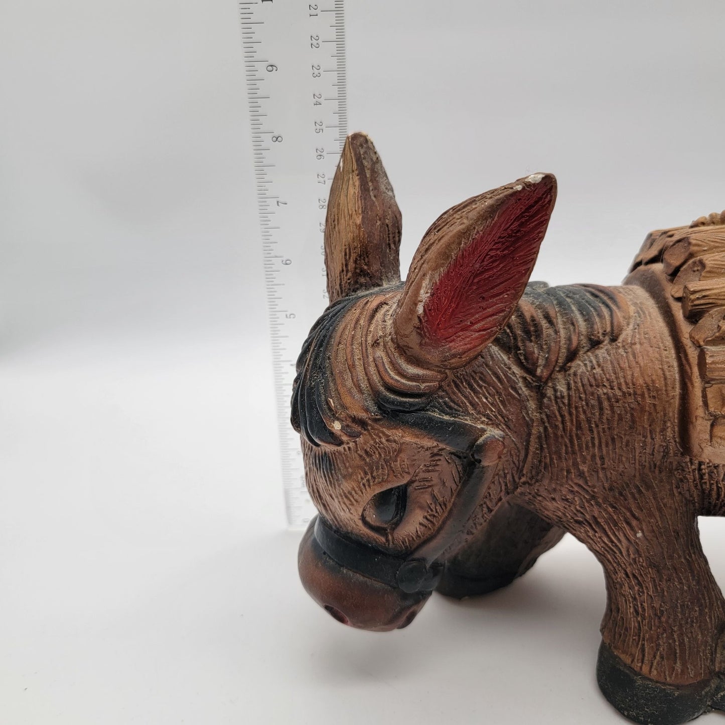 Vintage Mid Century Mexican Pottery Donkey Coin Bank