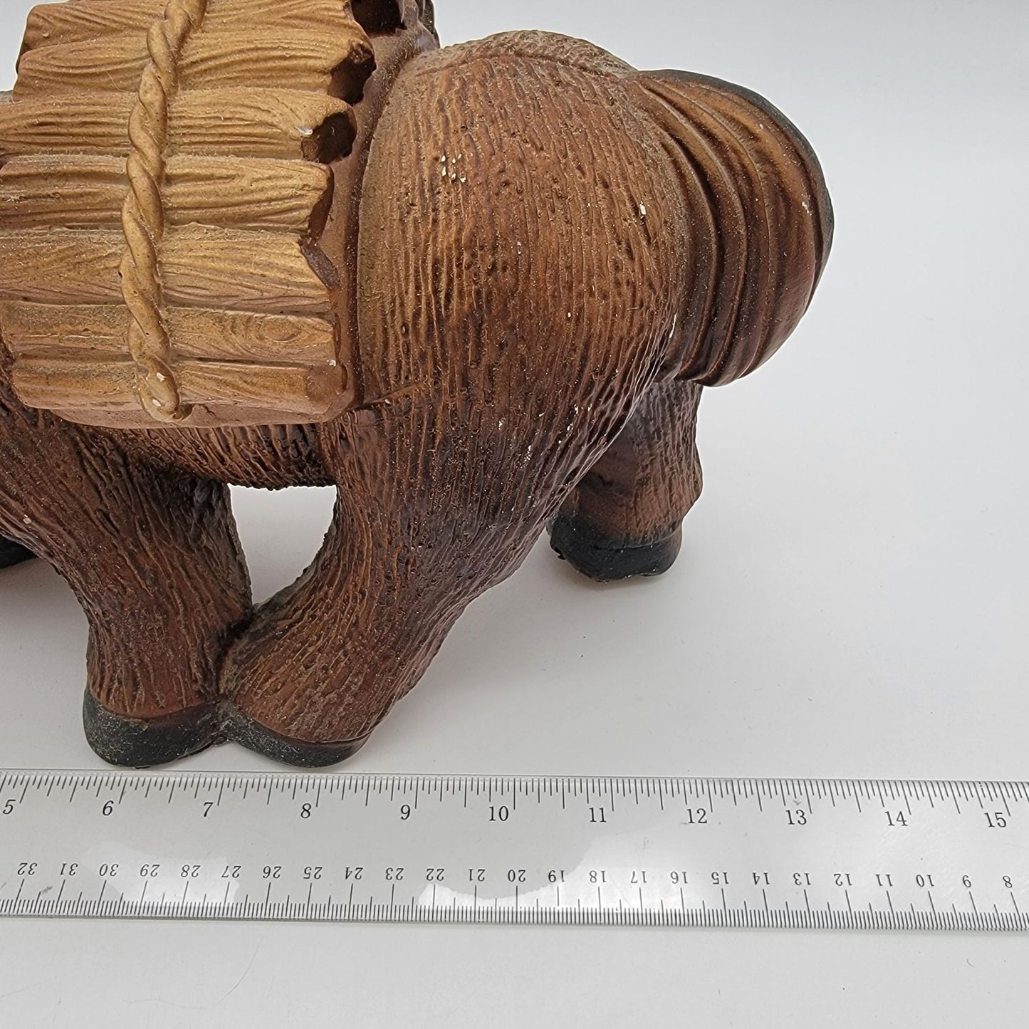 Vintage Mid Century Mexican Pottery Donkey Coin Bank