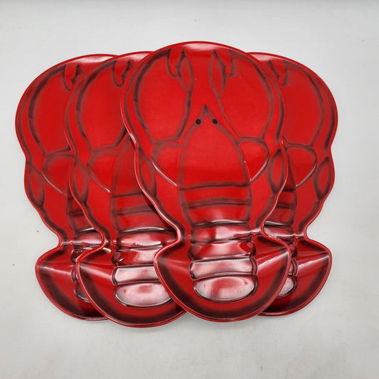 LobsterMelamine Serving Plates -Set Of 4