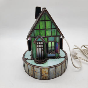 Bill Job’s "Vitreville" Collection Tiffany-Style Stained Glass House Lamp