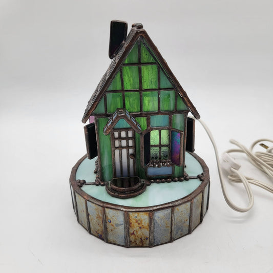 Bill Job’s "Vitreville" Collection Tiffany-Style Stained Glass House Lamp