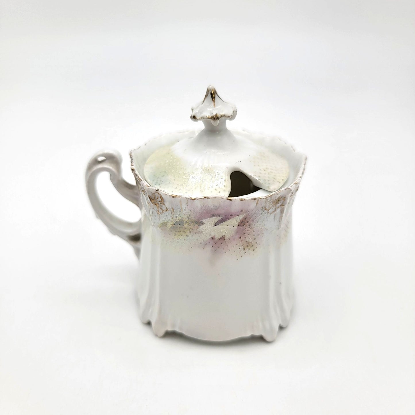 RS Prussia Porcelain Mustard Jar With Tapestry Finish