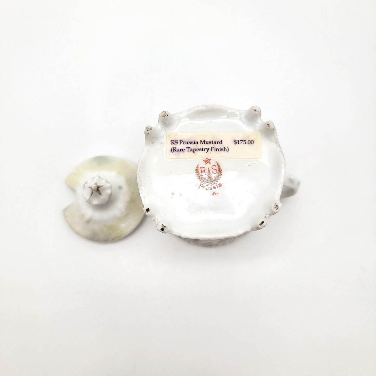 RS Prussia Porcelain Mustard Jar With Tapestry Finish