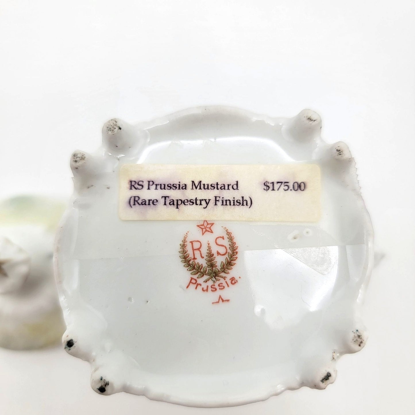 RS Prussia Porcelain Mustard Jar With Tapestry Finish