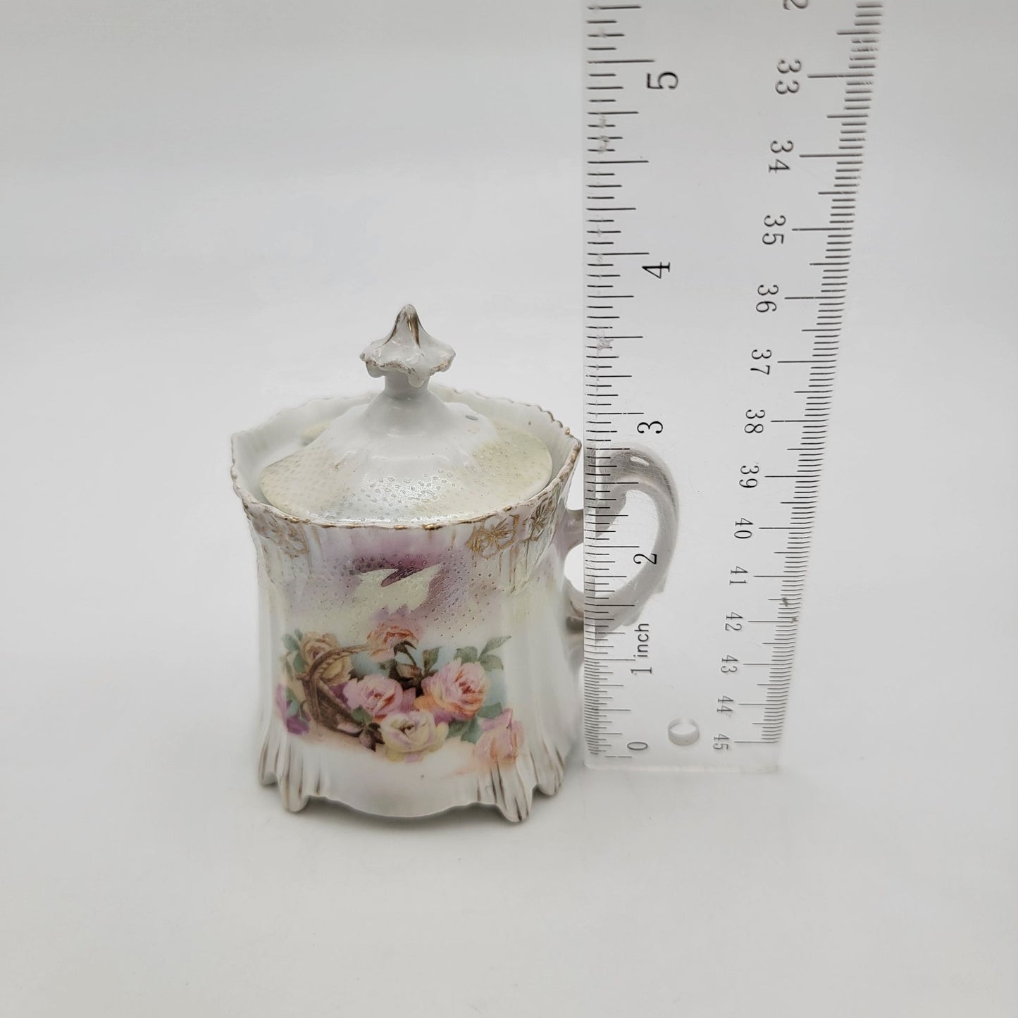 RS Prussia Porcelain Mustard Jar With Tapestry Finish