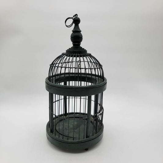 Vintage Victorian Style Small Wood and Metal Bird Cage
