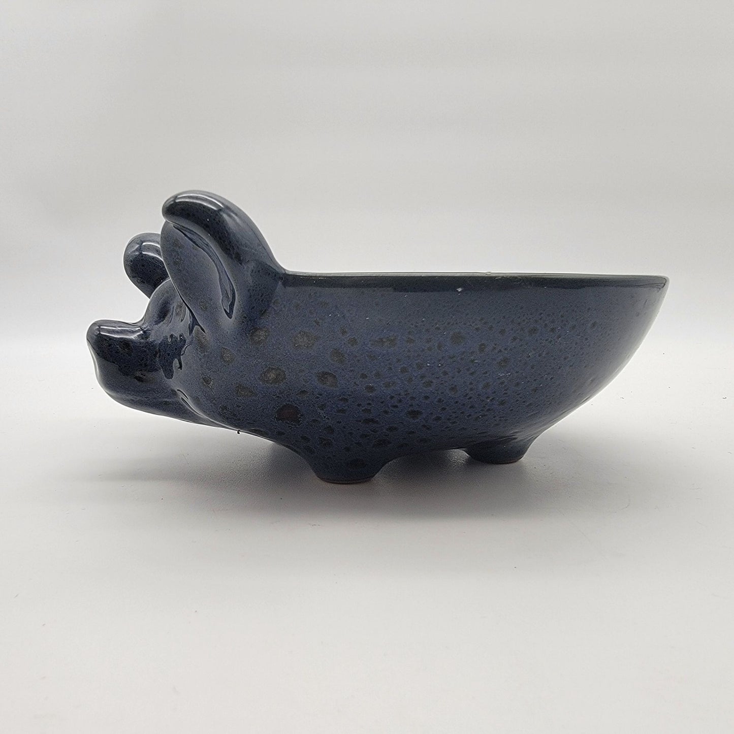 Blue Speckle Glaze  Pig Salsa Bowl