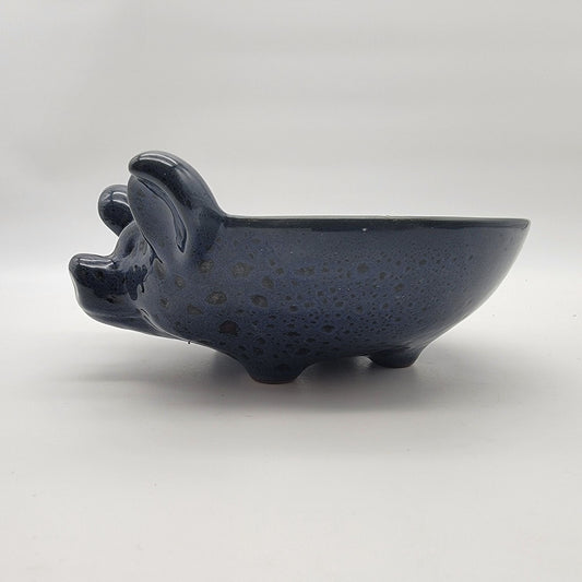 Blue Speckle Glaze  Pig Salsa Bowl