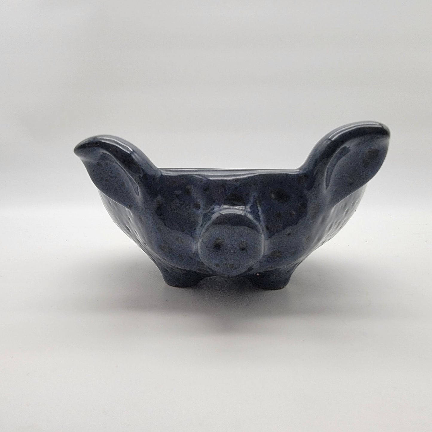 Blue Speckle Glaze  Pig Salsa Bowl