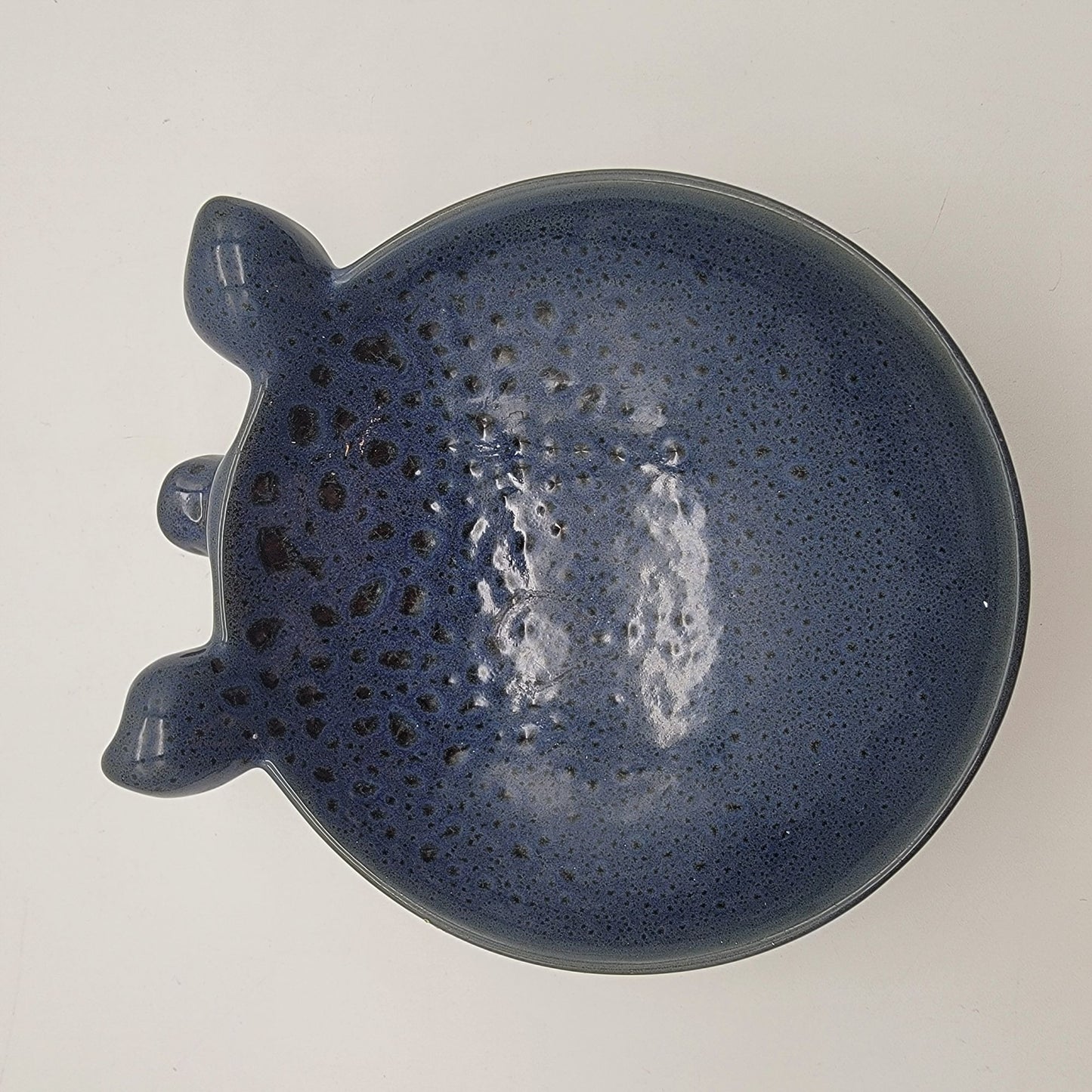Blue Speckle Glaze  Pig Salsa Bowl