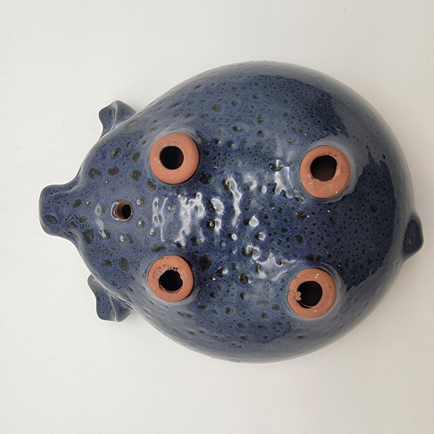 Blue Speckle Glaze  Pig Salsa Bowl