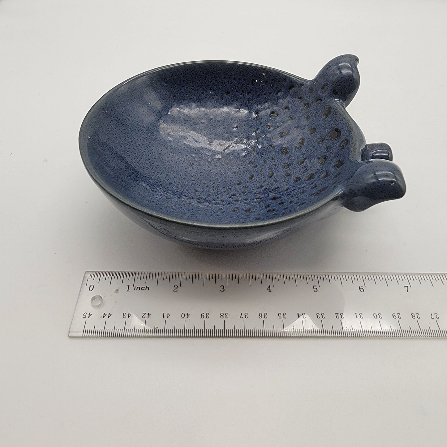 Blue Speckle Glaze  Pig Salsa Bowl