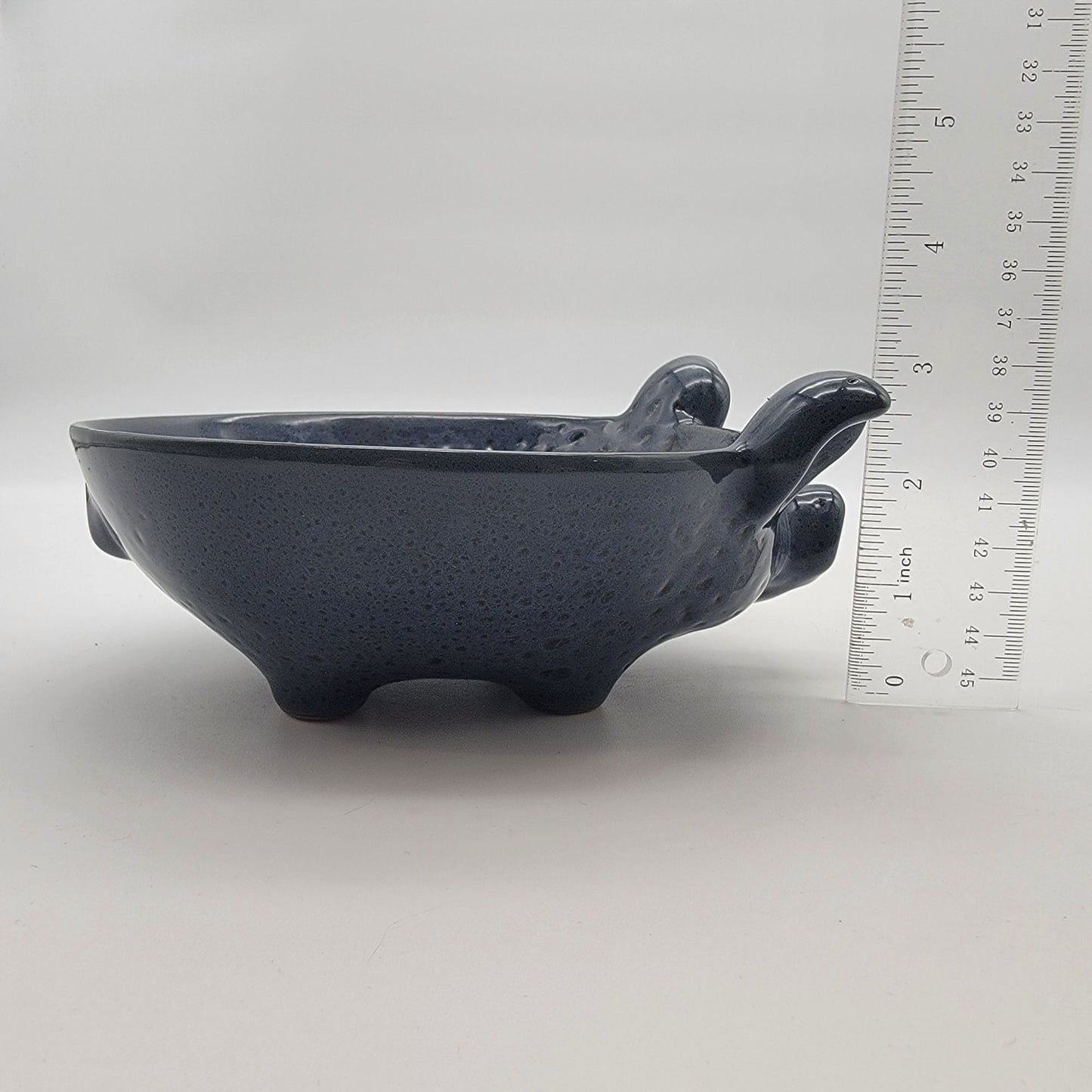 Blue Speckle Glaze  Pig Salsa Bowl