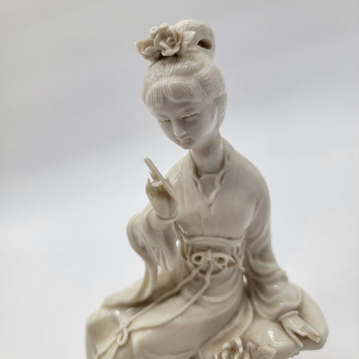 Blanc De Chine Porcelain Figurine Guanyin The Goddess As Found