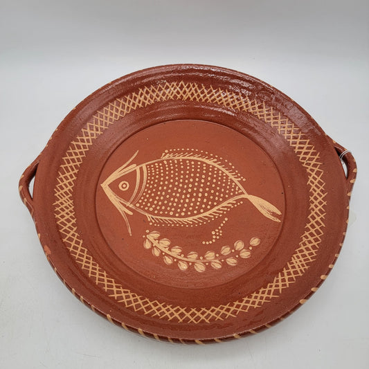 Vintage Cevalfer Portugal Redware Terracotta Fish Baking Serving Tray