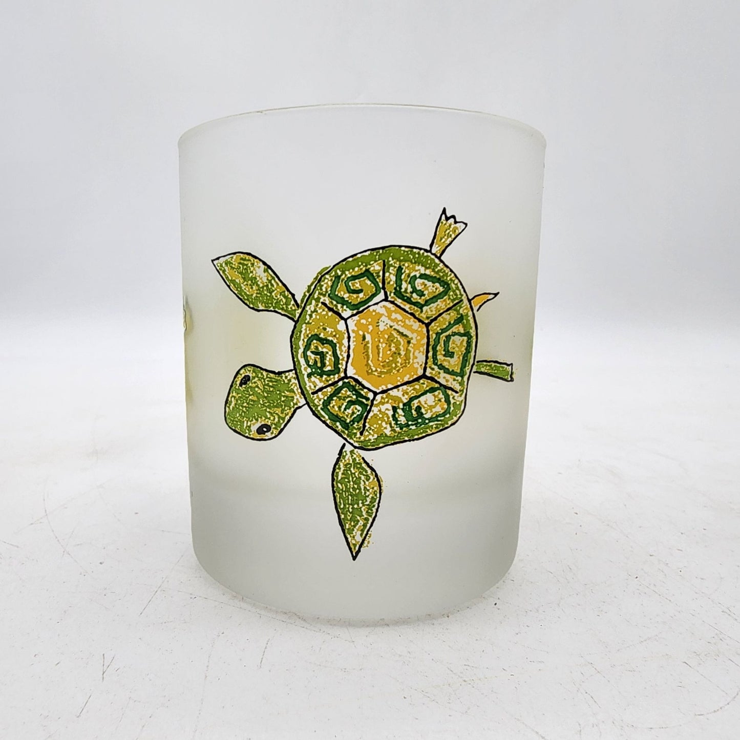 Dartington Designs Frosted Glass Pitcher and Cup Set With Hand-Painted Frogs & Turtles