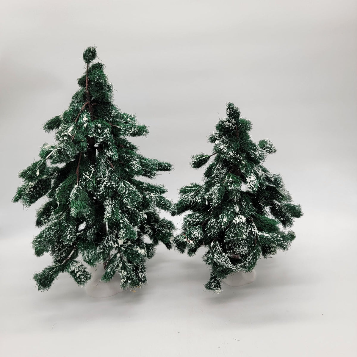Department 56 Village Large Flocked Green Spruce Trees Set Of 2