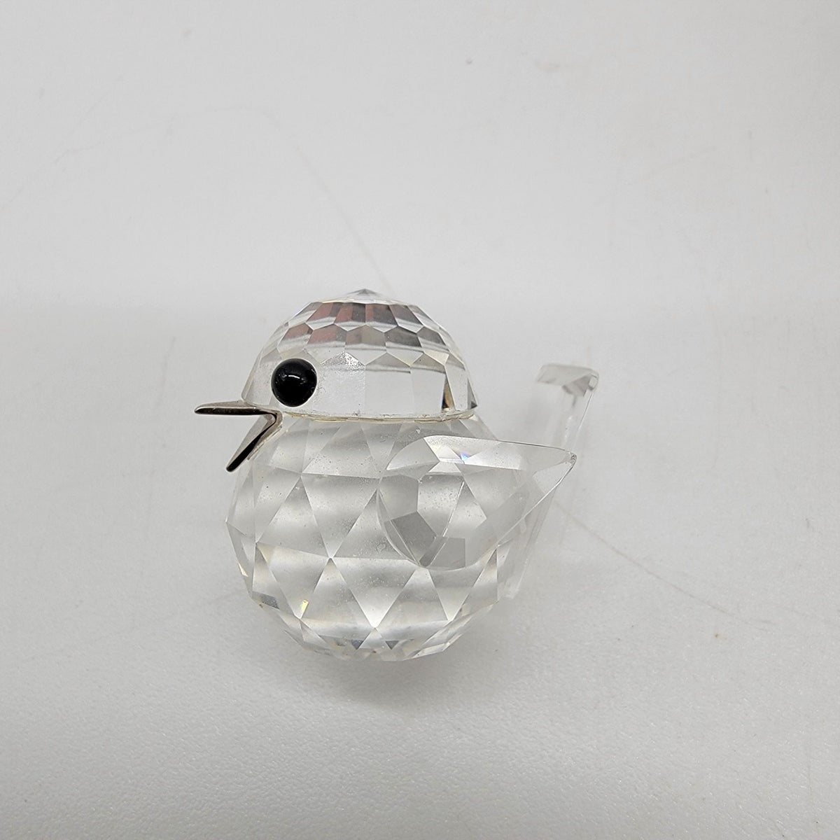 Swarovski Silver Crystal Mini Baby Chickadee Bird Figurine In Original Box