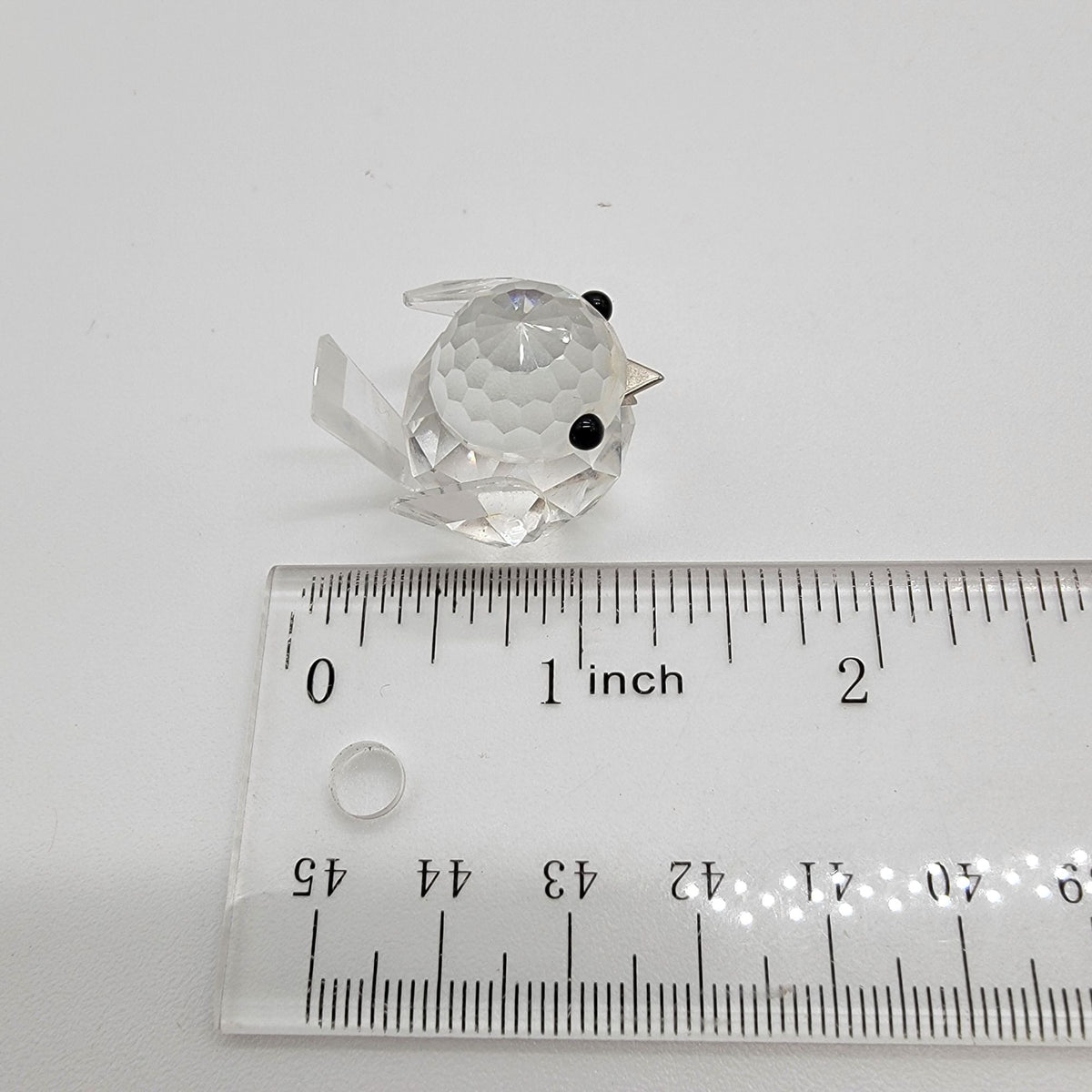 Swarovski Silver Crystal Mini Baby Chickadee Bird Figurine In Original Box