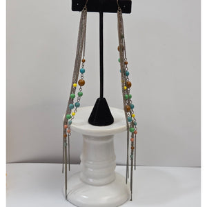 Multicolor Beaded Dangle Shoulder Duster Earrings
