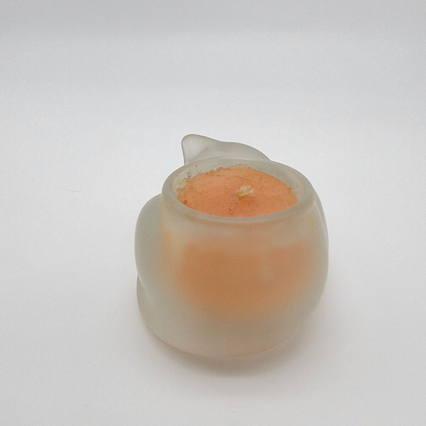 Vintage 1980's Estee Lauder Frosted Glass Sleeping Cat Candle Holder Beautiful Candle