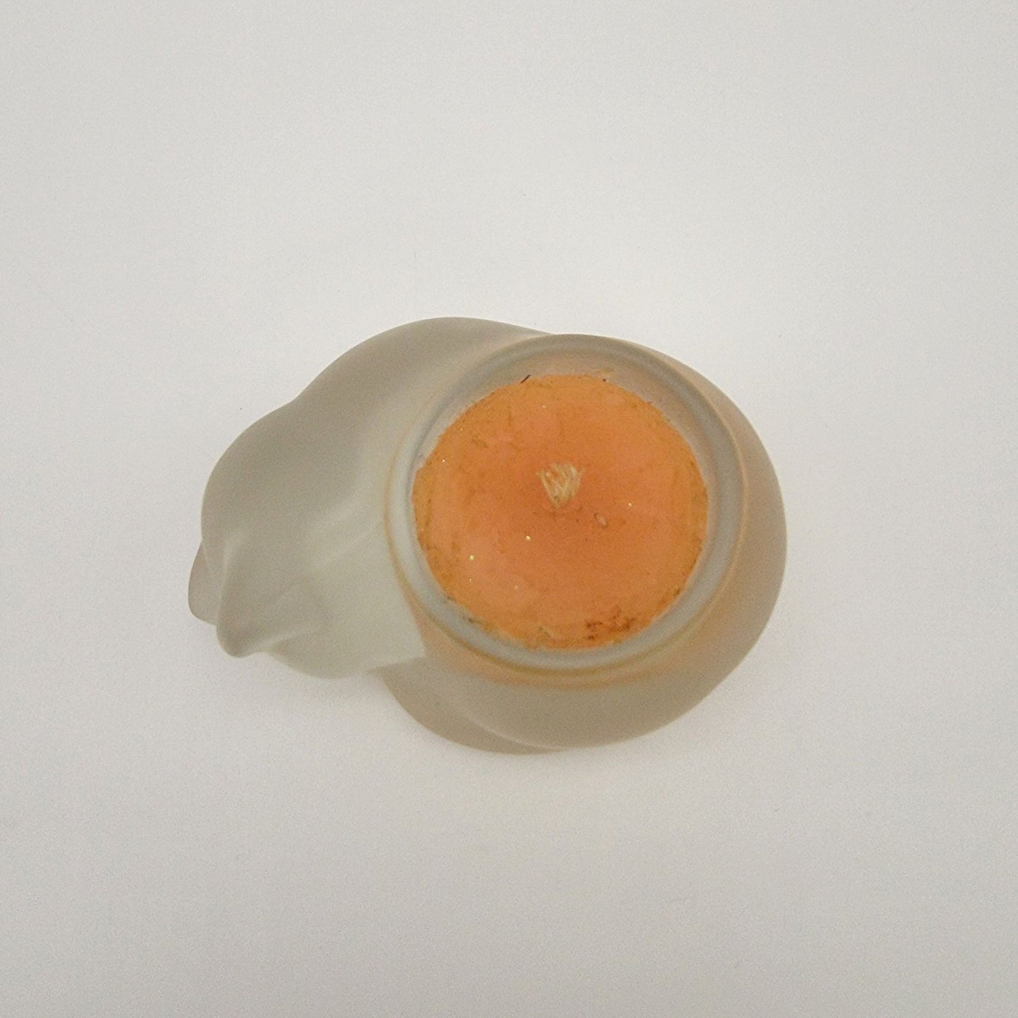 Vintage 1980's Estee Lauder Frosted Glass Sleeping Cat Candle Holder Beautiful Candle