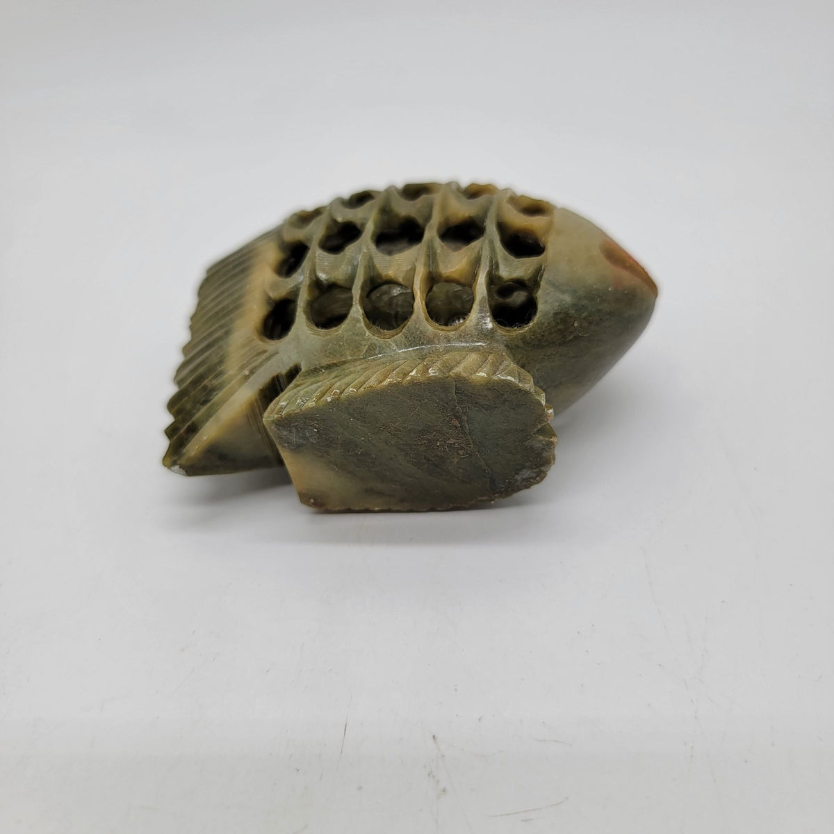 Vintage Jali Carved Soapstone Fish Figurine