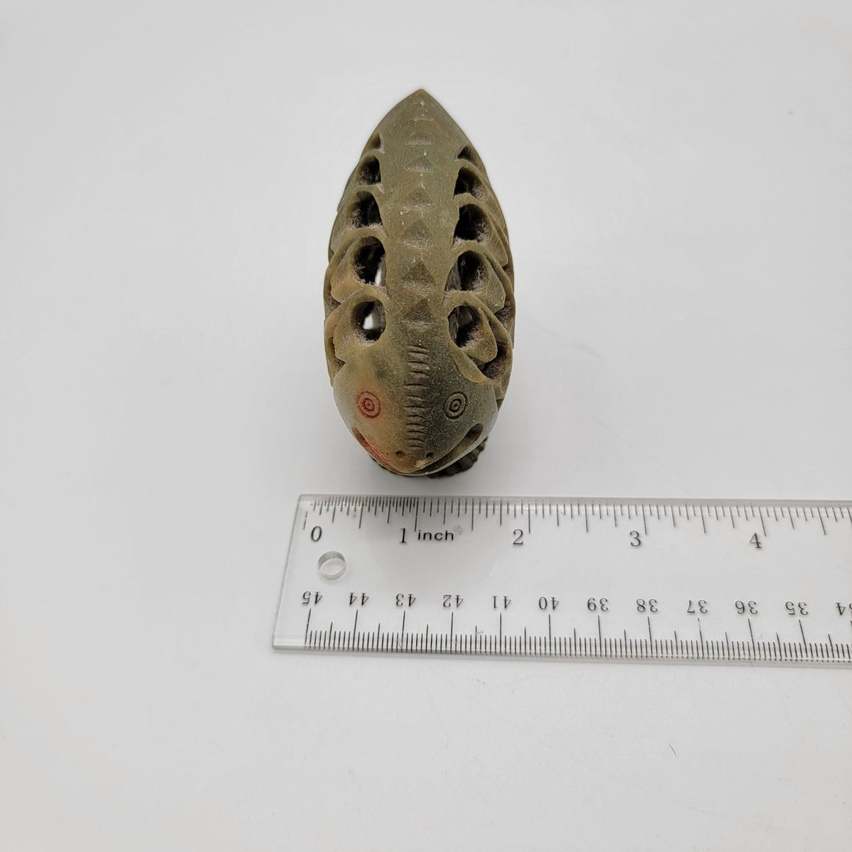 Vintage Jali Carved Soapstone Fish Figurine