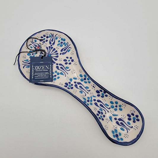 Hand Painted Ozen Turkish Art Pottery Spoon Rest NEW
