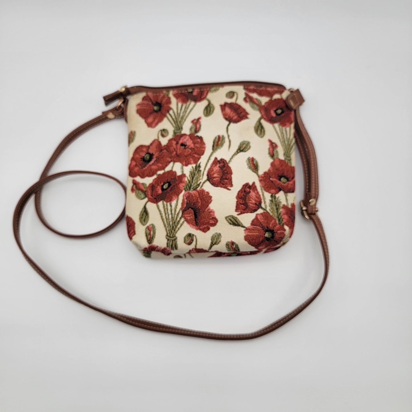 Signare Red Poppy Tapestry Crossbody Purse