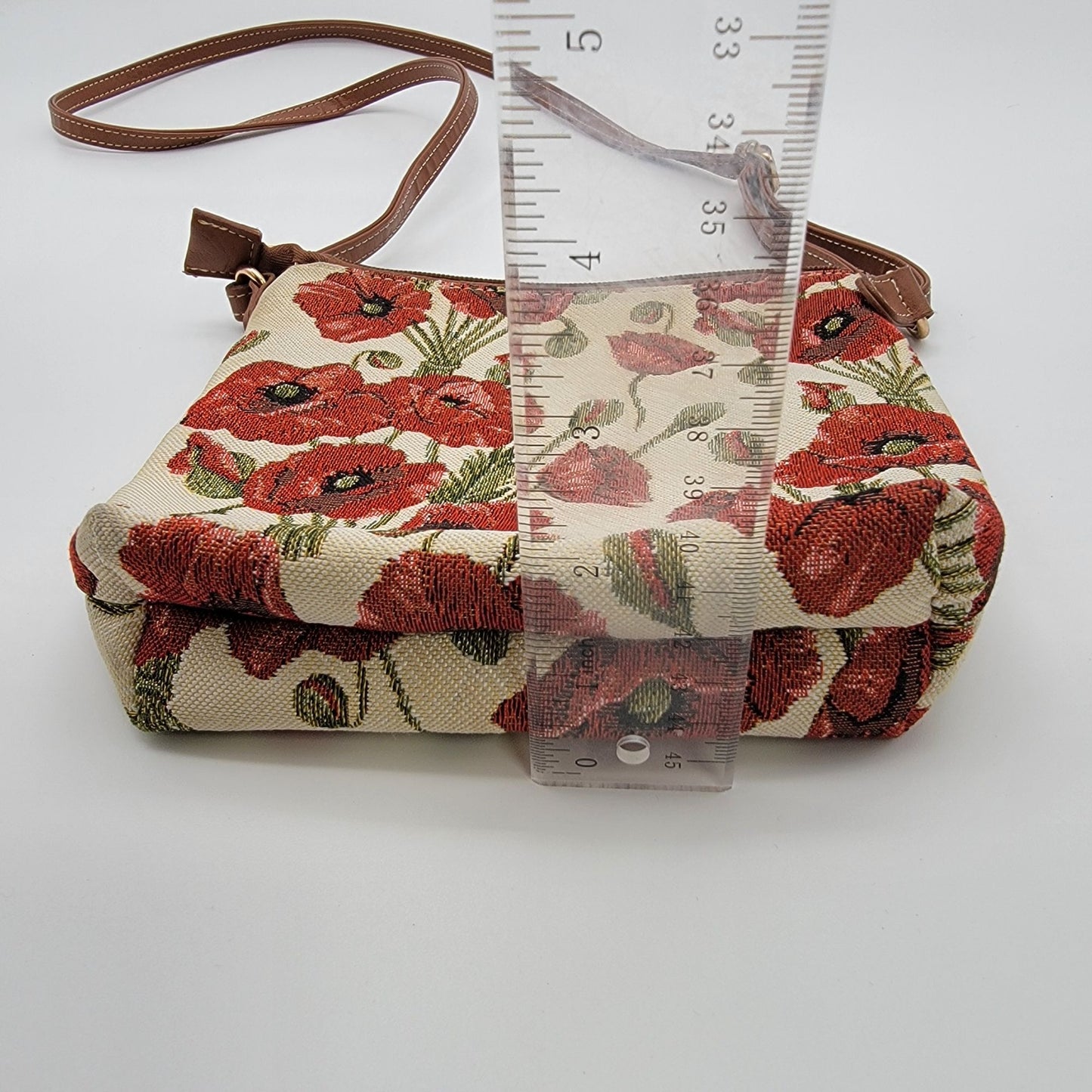 Signare Red Poppy Tapestry Crossbody Purse