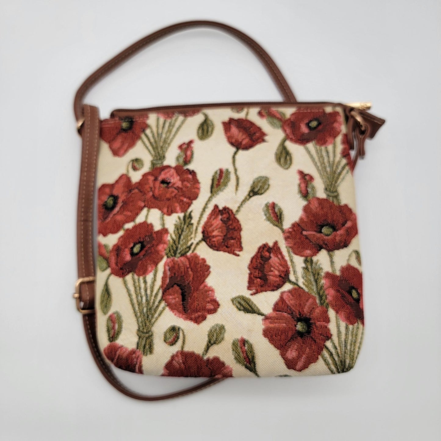 Signare Red Poppy Tapestry Crossbody Purse