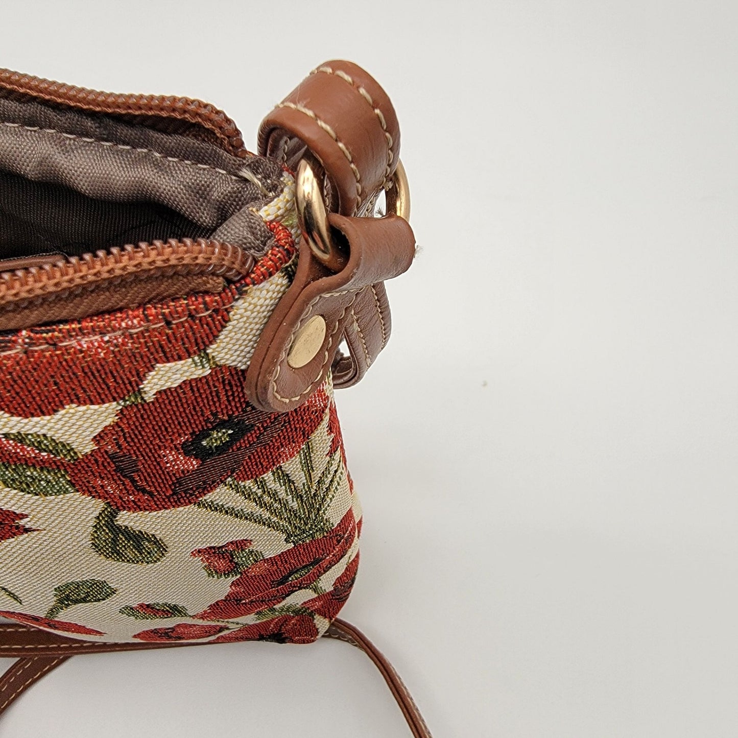 Signare Red Poppy Tapestry Crossbody Purse