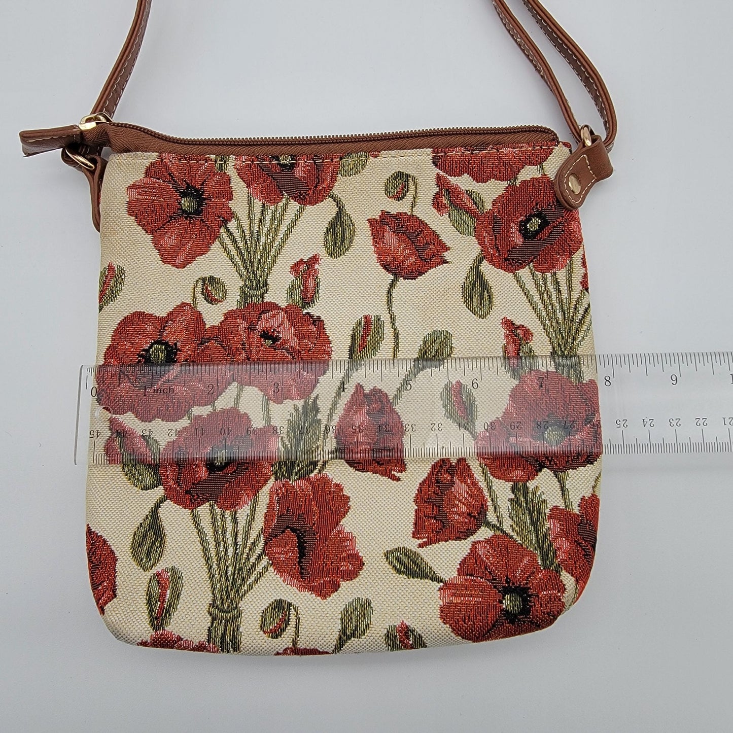 Signare Red Poppy Tapestry Crossbody Purse